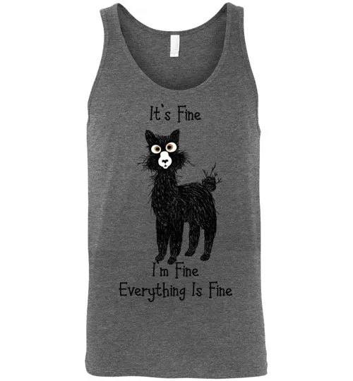 t-shirt: Alpaca I'm Fine Unisex Tank sold by Purely Alpaca product image thumbnail 2
