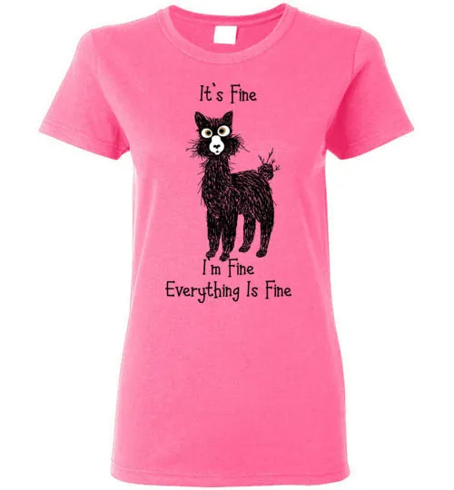 t-shirt: Alpaca I'm Fine Ladies Short-Sleeve sold by Purely Alpaca product image thumbnail 5