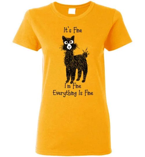 t-shirt: Alpaca I'm Fine Ladies Short-Sleeve sold by Purely Alpaca product image thumbnail 2