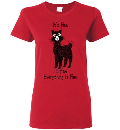 t-shirt: Alpaca I'm Fine Ladies Short-Sleeve sold by Purely Alpaca product image thumbnail 4