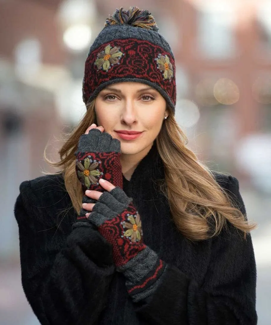 Smokey Mountain Alpaca Hat & Fingerless Gloves Set sold by Purely Alpaca