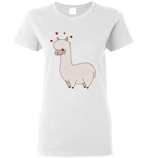 t-shirt: Alpaca Love Gildan Ladies Short-Sleeve sold by Purely Alpaca product image thumbnail 3
