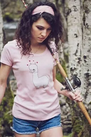 t-shirt: Alpaca Love Gildan Ladies Short-Sleeve sold by Purely Alpaca