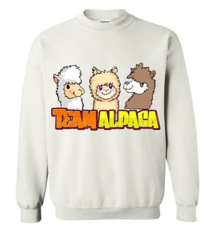 t-shirt: Team Alpaca Gildan Crewneck Sweatshirt sold by Purely Alpaca
