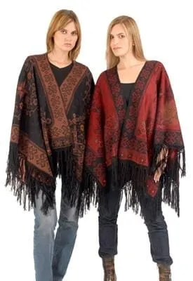 Reversible Floral Alpaca Ruana sold by Purely Alpaca product image thumbnail 2