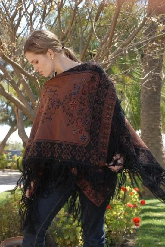 Reversible Floral Alpaca Ruana sold by Purely Alpaca product image thumbnail 4