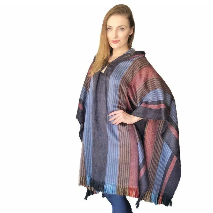 Six Band Alpaca Poncho sold by Purely Alpaca product image thumbnail 2