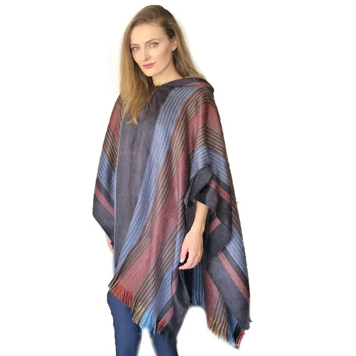 Six Band Alpaca Poncho sold by Purely Alpaca product image thumbnail 3