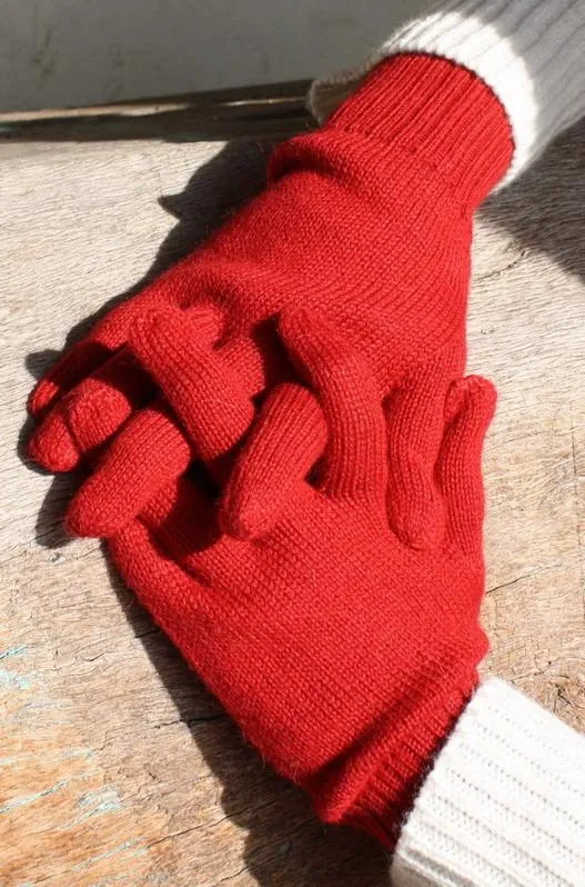 Colorful 100% Alpaca Full Fingered Knit Alpaca Gloves sold by Purely Alpaca