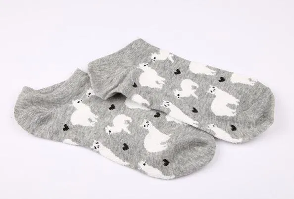 Alpaca Love No-Show Cotton Socks sold by Purely Alpaca product image thumbnail 4