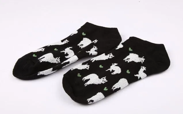 Alpaca Love No-Show Cotton Socks sold by Purely Alpaca product image thumbnail 3