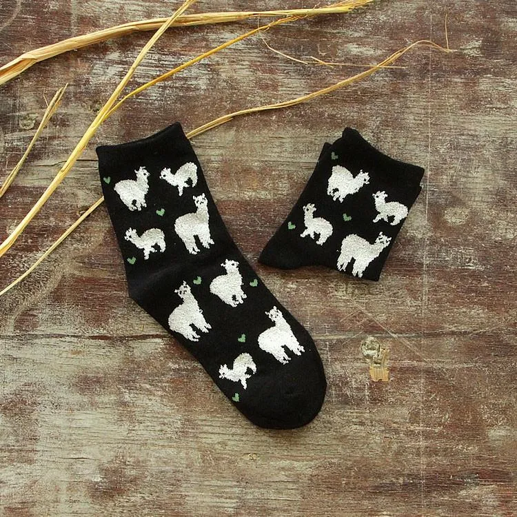 Alpaca Love Ankle Height Cotton Socks sold by Purely Alpaca product image thumbnail 4