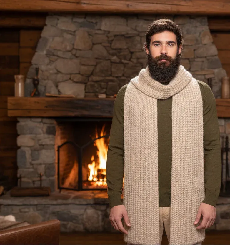 Chunky Knitted Alpaca Scarf sold by Purely Alpaca