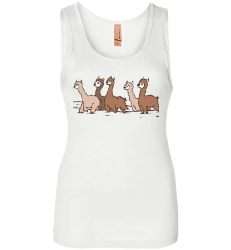t-shirt: Curious Alpacas Next Level Womens Jersey Tank made by Taylor Swift