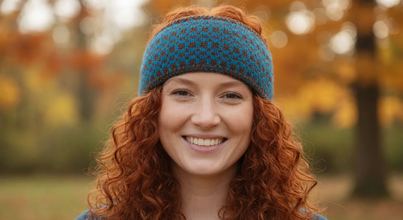 Checkered USA Made Alpaca Headband sold by Purely Alpaca product image thumbnail 3