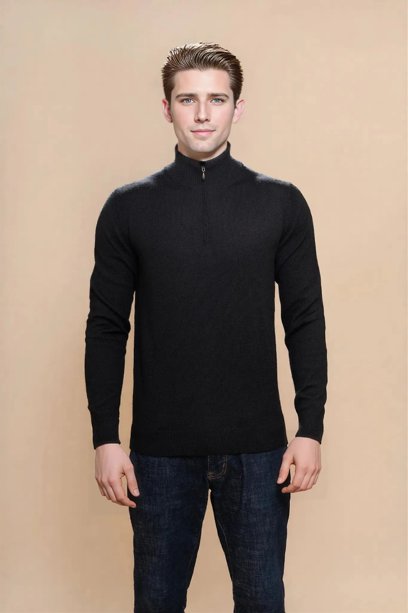 Men's New York 1/2 Zip Sweater sold by Purely Alpaca product image thumbnail 4