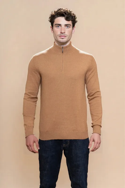 Men's New York 1/2 Zip Sweater made by Purely Alpaca