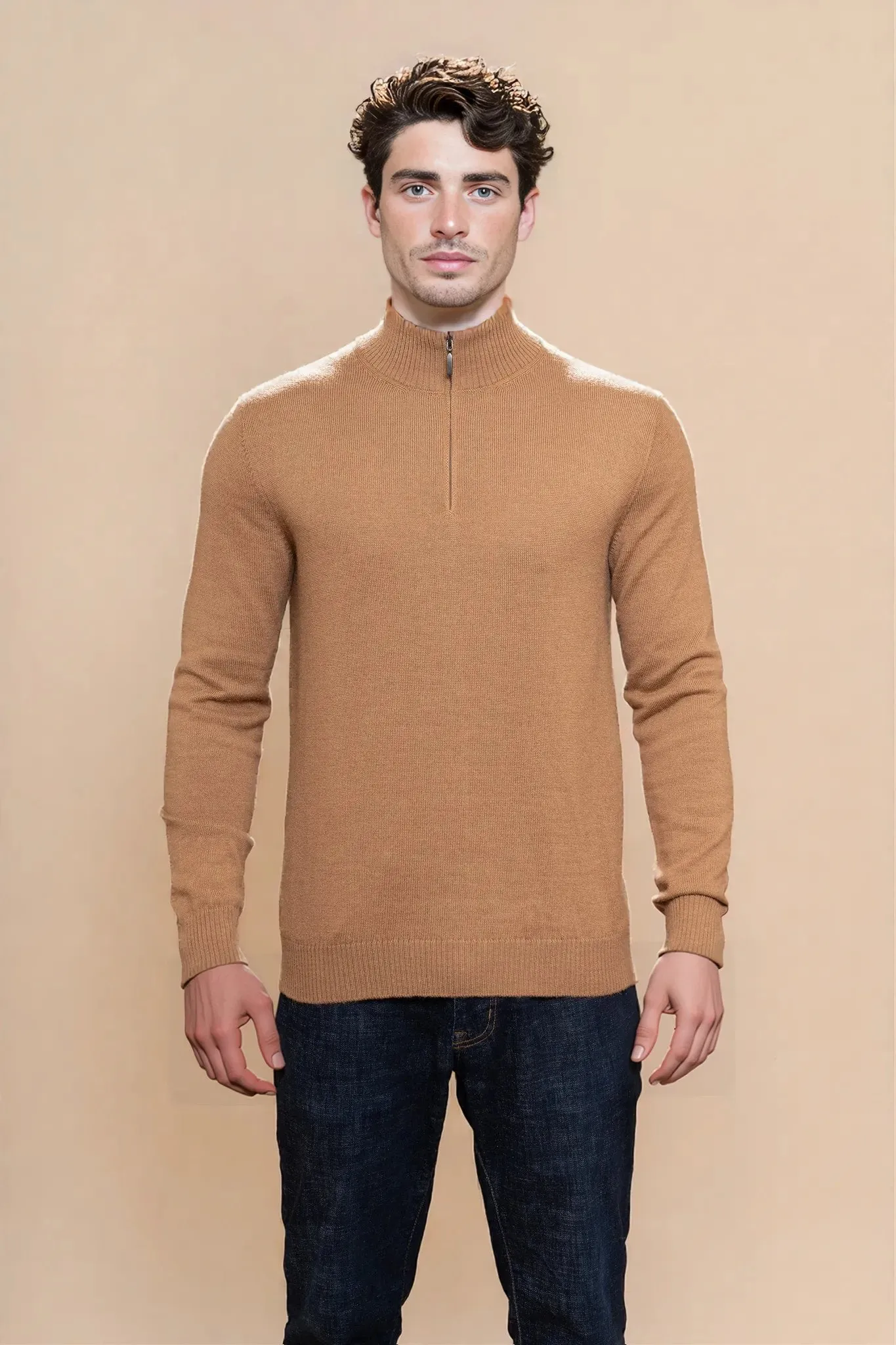Men's New York 1/2 Zip Sweater sold by Purely Alpaca