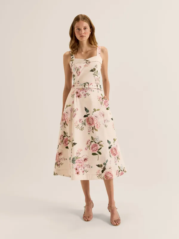 Sunset Rose Midi Skirt sold by Review