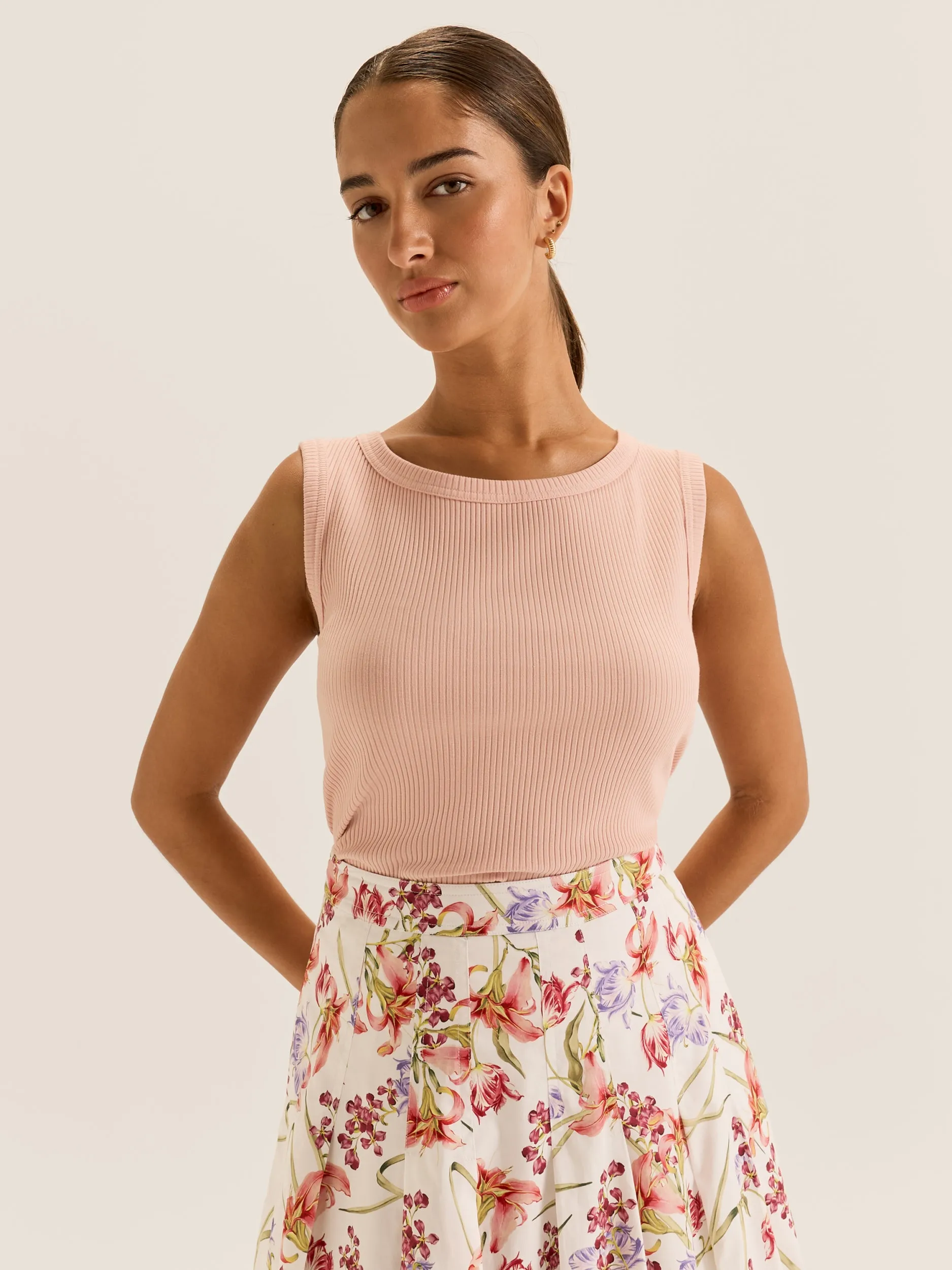 Olivia Ribbed Top sold by Review