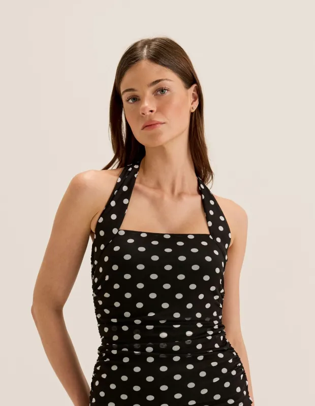 Ava Spot Mesh Top sold by Review
