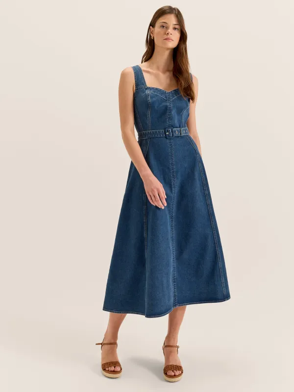 Farrah Denim Midi Dress sold by Review