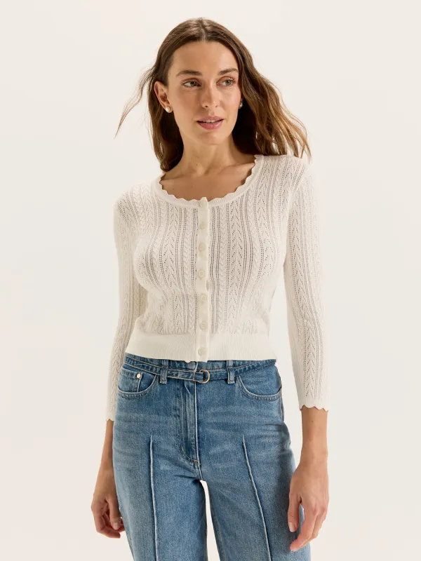 Hazel 3/4 Sleeve Cardigan sold by Review