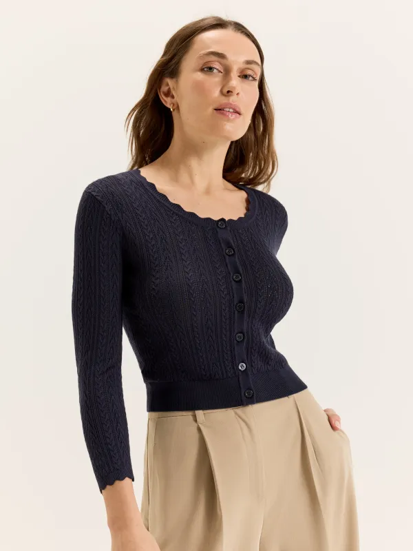 Hazel 3/4 Sleeve Cardigan sold by Review