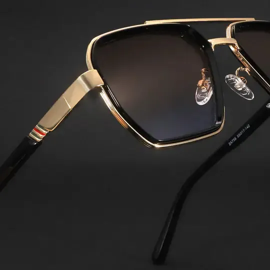 Black acetate aviator tinted sunglasses sold by Dollger product image thumbnail 5