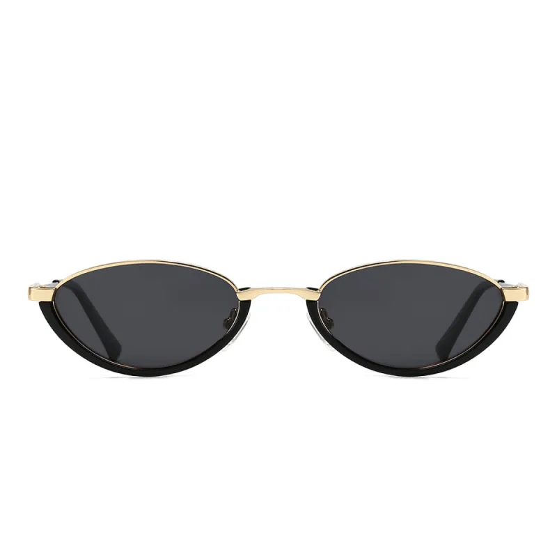 Dollger Semi-Rimless Oval Black Frame Sunglasses sold by Dollger