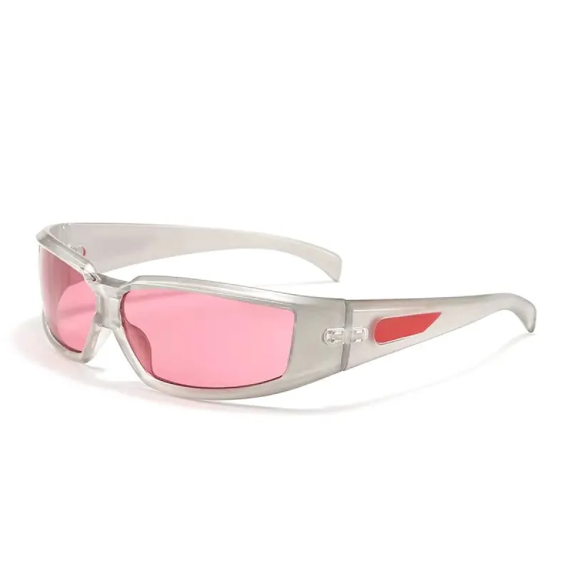New Oval Frame Sunglasses for Fashion Y2K Retro Punk Pink Glasses sold by Dollger
