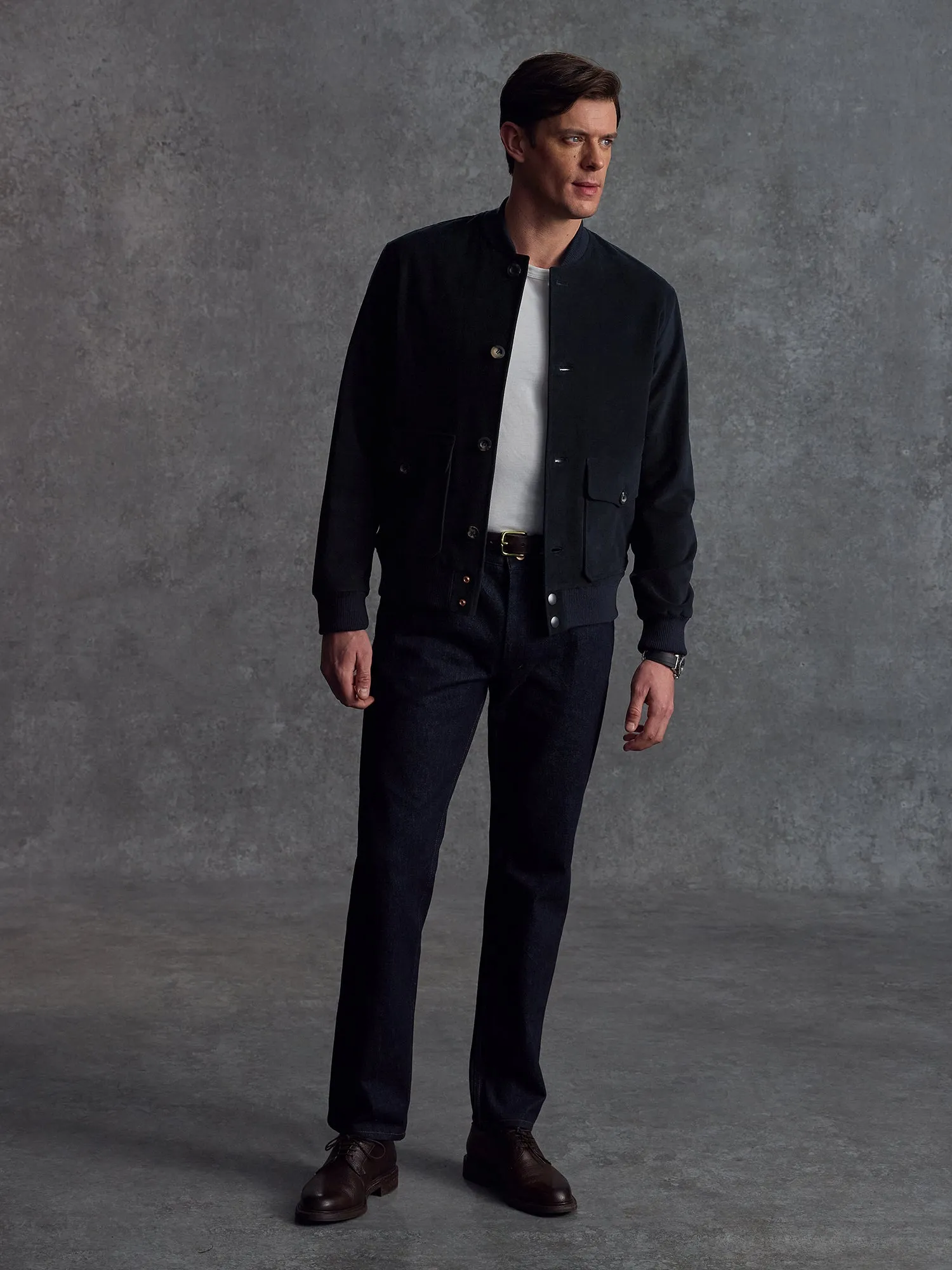 The Moleskin Bomber - Navy sold by Private White V.C. product image thumbnail 4