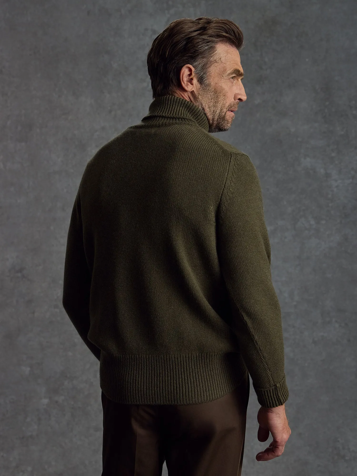 The Cashmere Submariner Rollneck - Green sold by Private White V.C. product image thumbnail 4