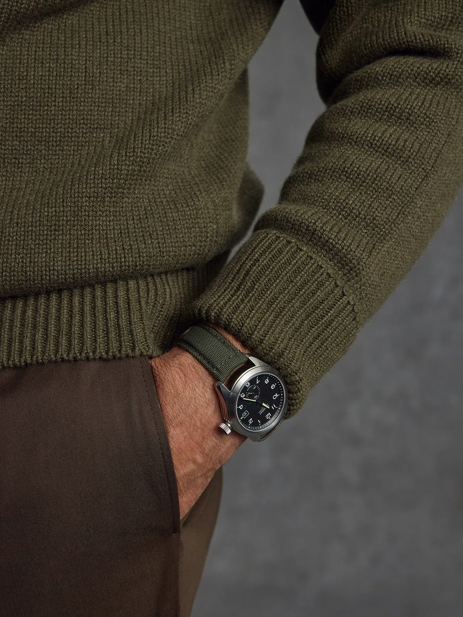 The Cashmere Submariner Rollneck - Green sold by Private White V.C. product image thumbnail 3