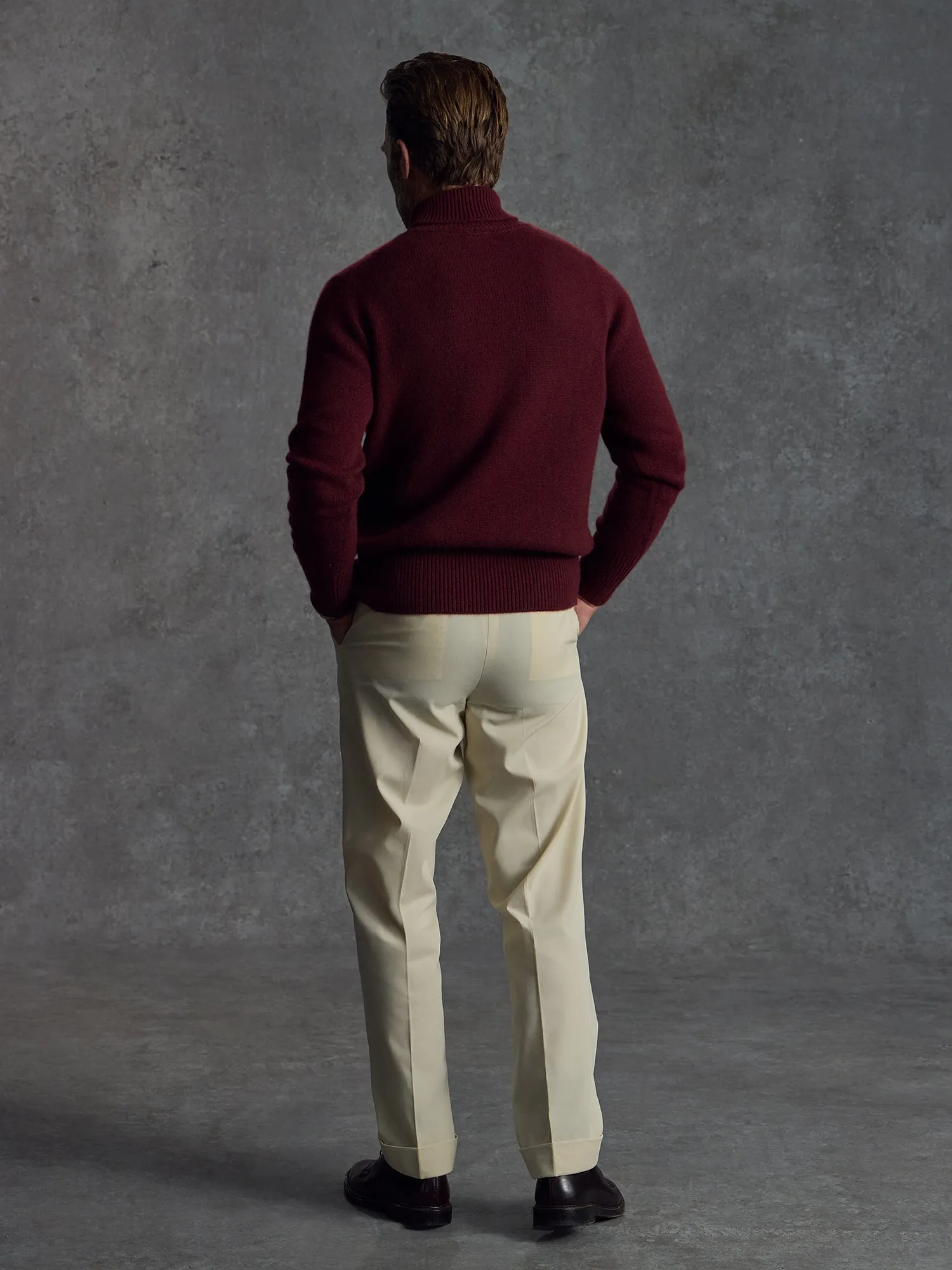 The Cashmere Submariner Rollneck - Crimson sold by Private White V.C. product image thumbnail 4