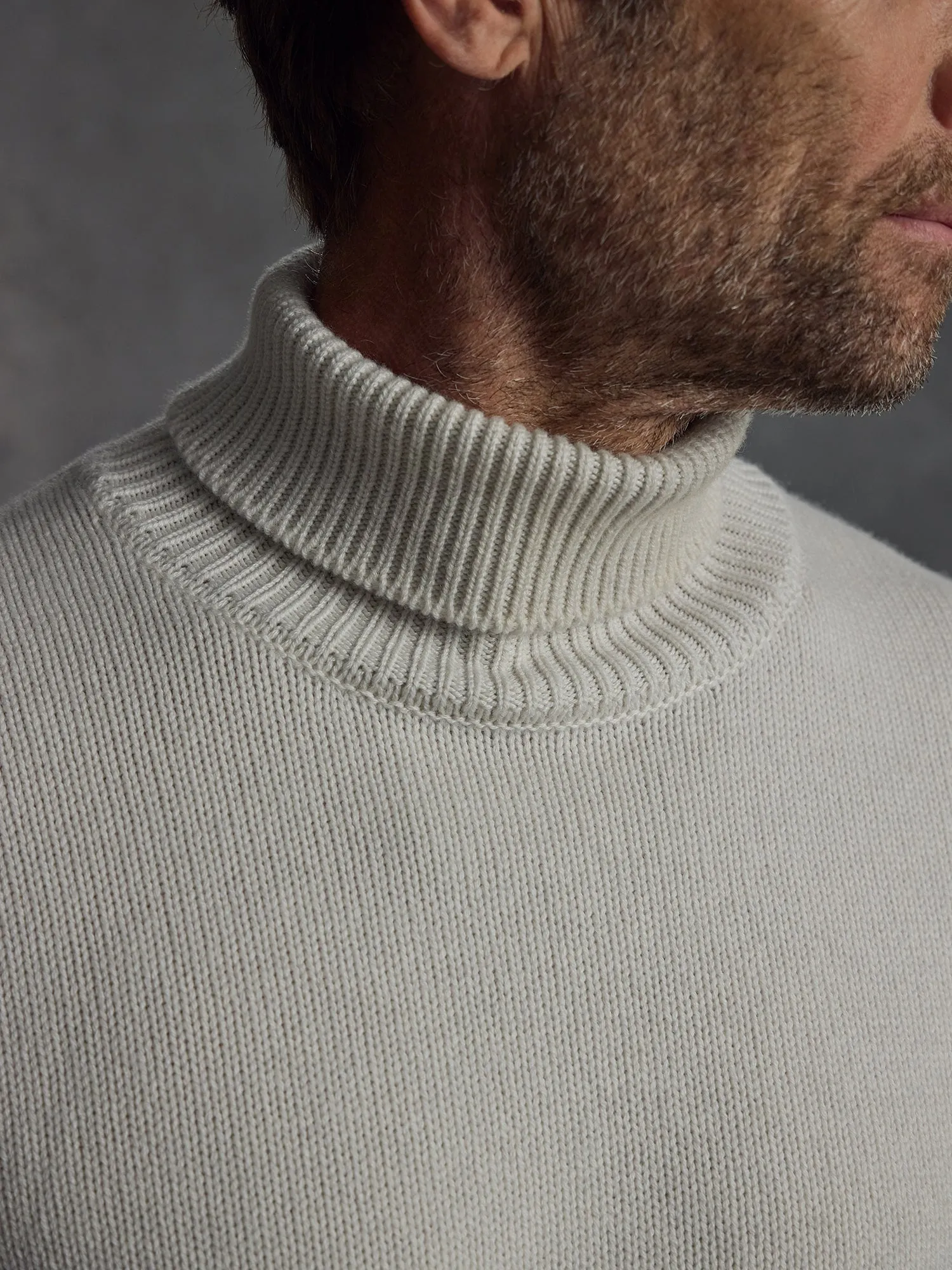 The Cashmere Submariner Rollneck - Ivory sold by Private White V.C. product image thumbnail 4