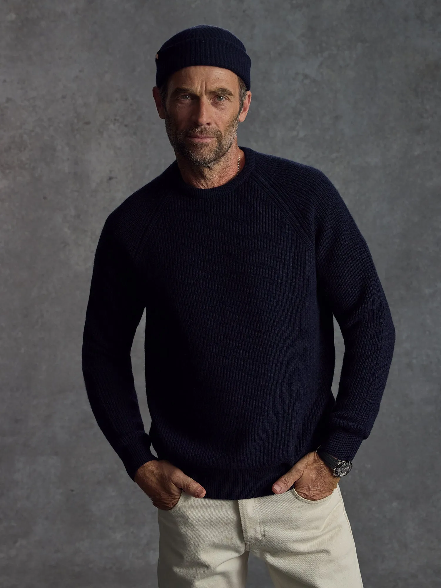 The Commando Crew Neck - Midnight sold by Private White V.C.