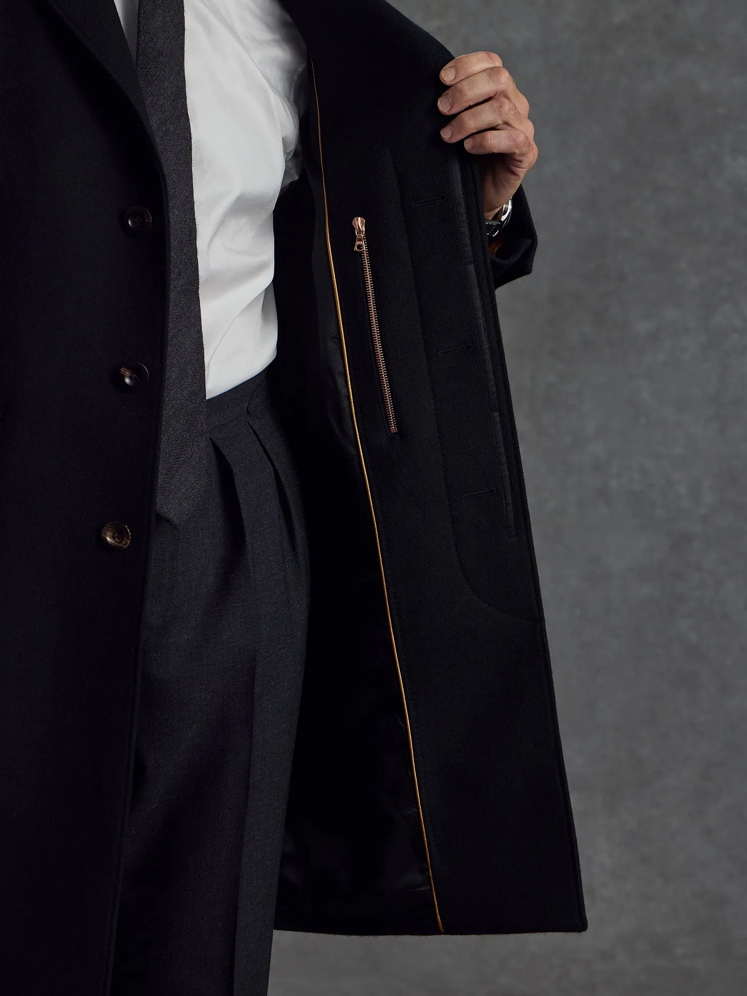 The Commander's Overcoat - Black sold by Private White V.C. product image thumbnail 3