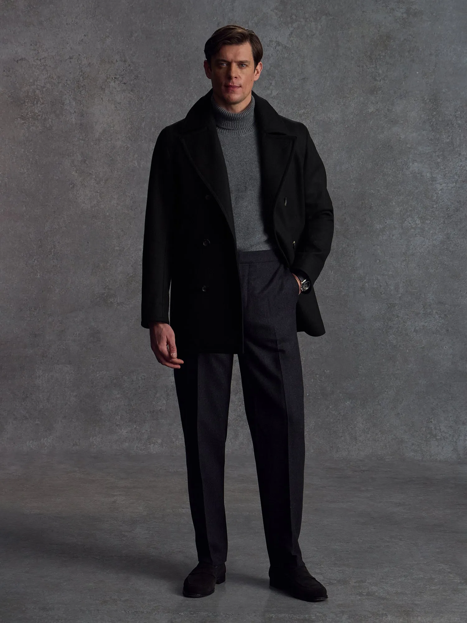 The Manchester Peacoat - Black (Heroes) sold by Private White V.C. product image thumbnail 4