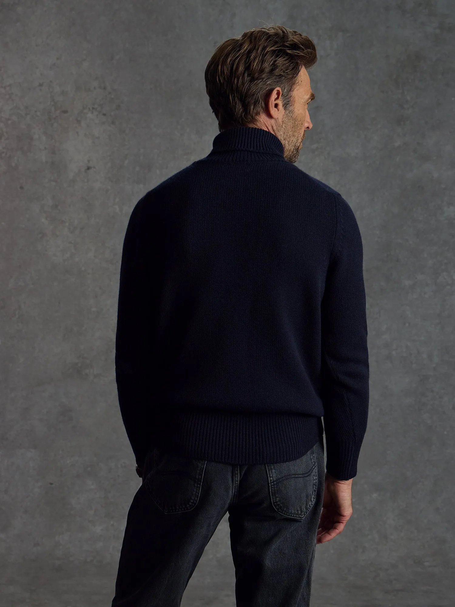 The Cashmere Submariner Rollneck - Midnight sold by Private White V.C. product image thumbnail 3
