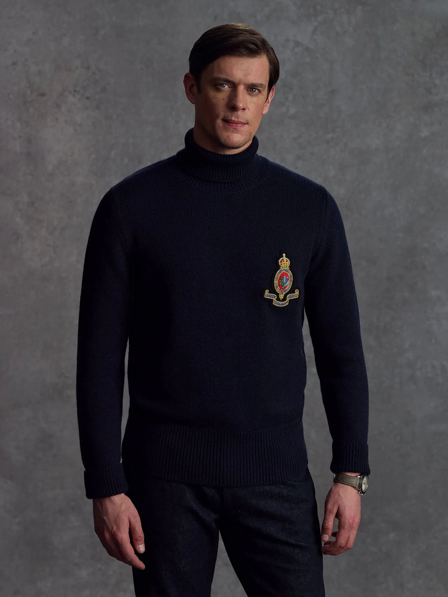 The RHC Cashmere Submariner Rollneck - Ink sold by Private White V.C. product image thumbnail 2