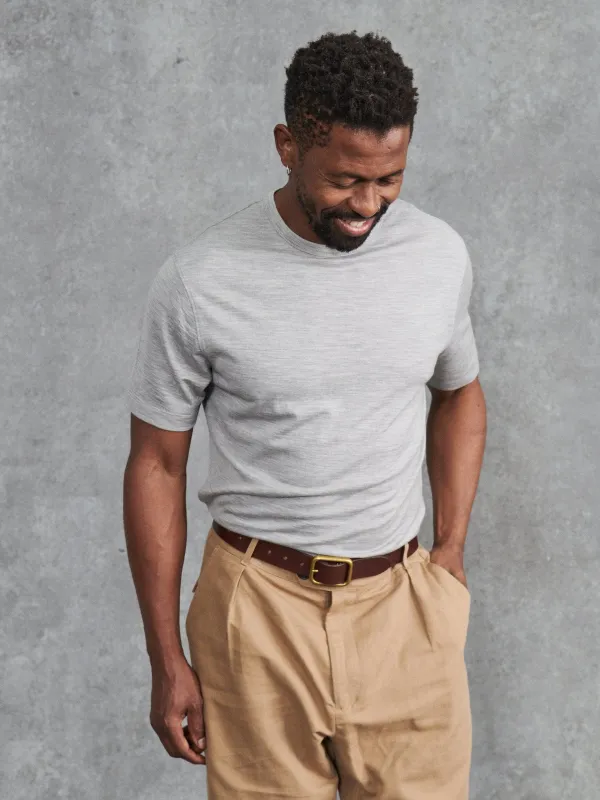 The Foundation Tee - Light Grey sold by Private White V.C.
