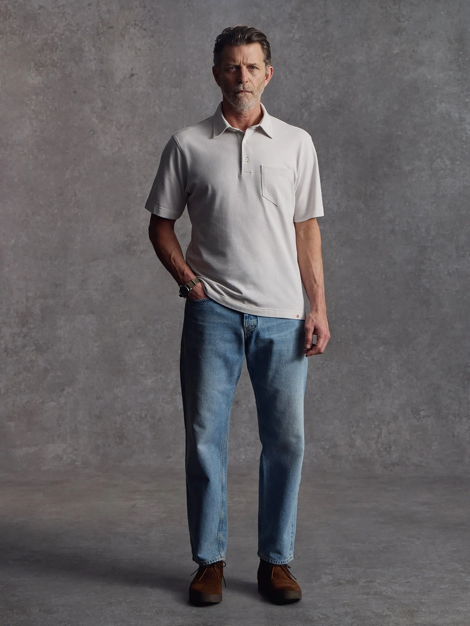 The Civvy Polo - Flake White sold by Private White V.C.