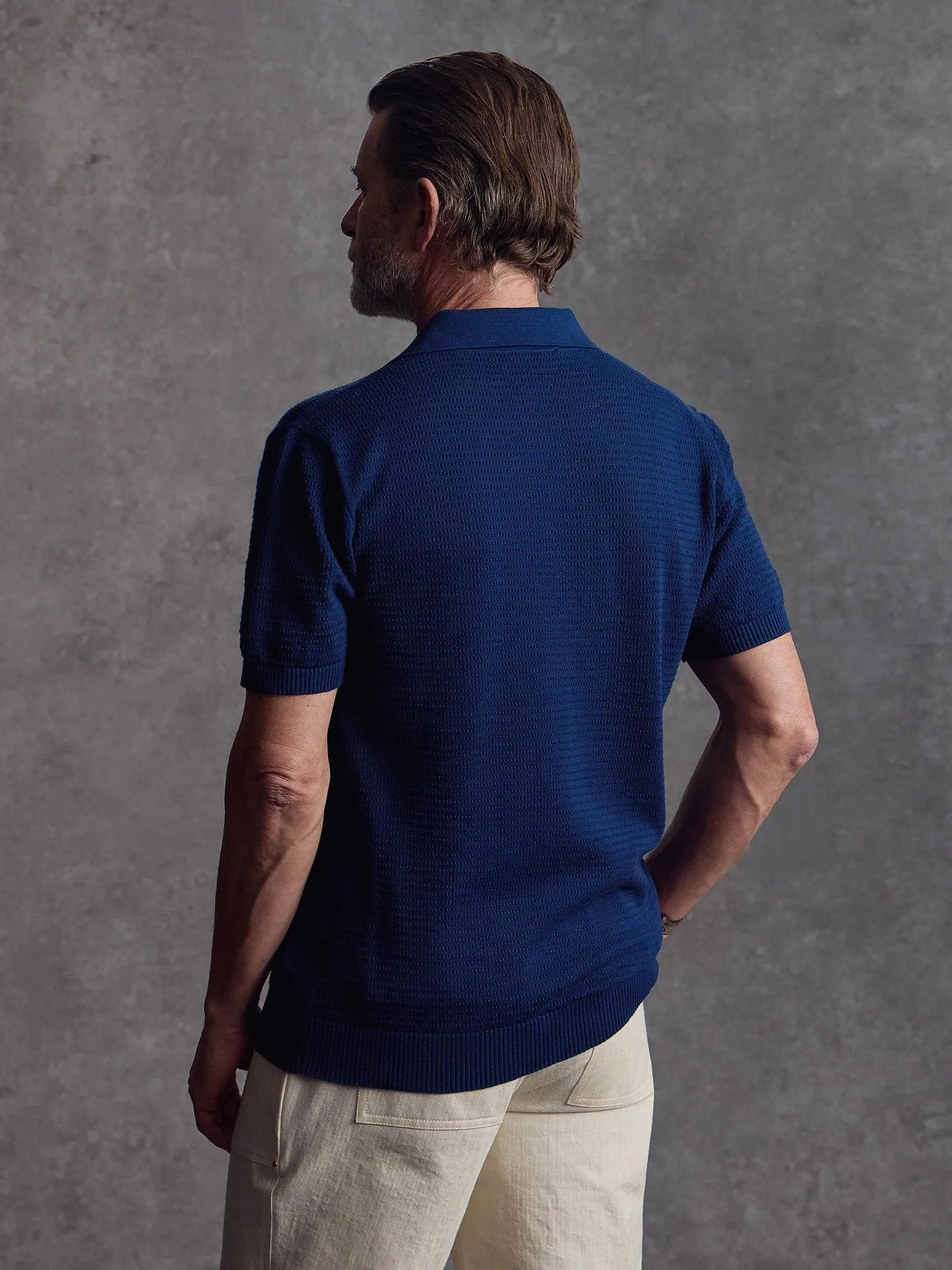The Martini Polo - Navy sold by Private White V.C. product image thumbnail 4