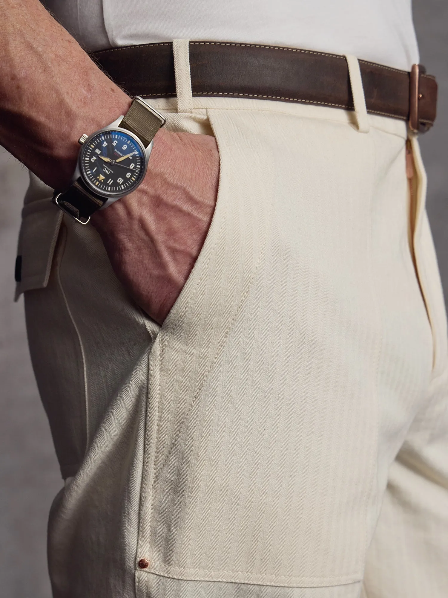 The Overlord Trouser - Ecru sold by Private White V.C. product image thumbnail 3