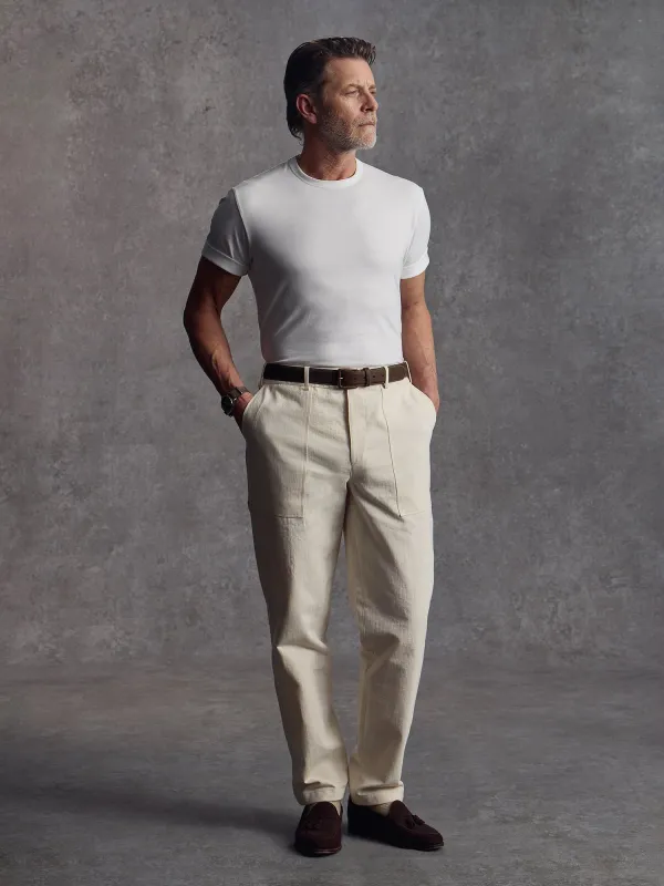 The Overlord Trouser - Ecru sold by Private White V.C.