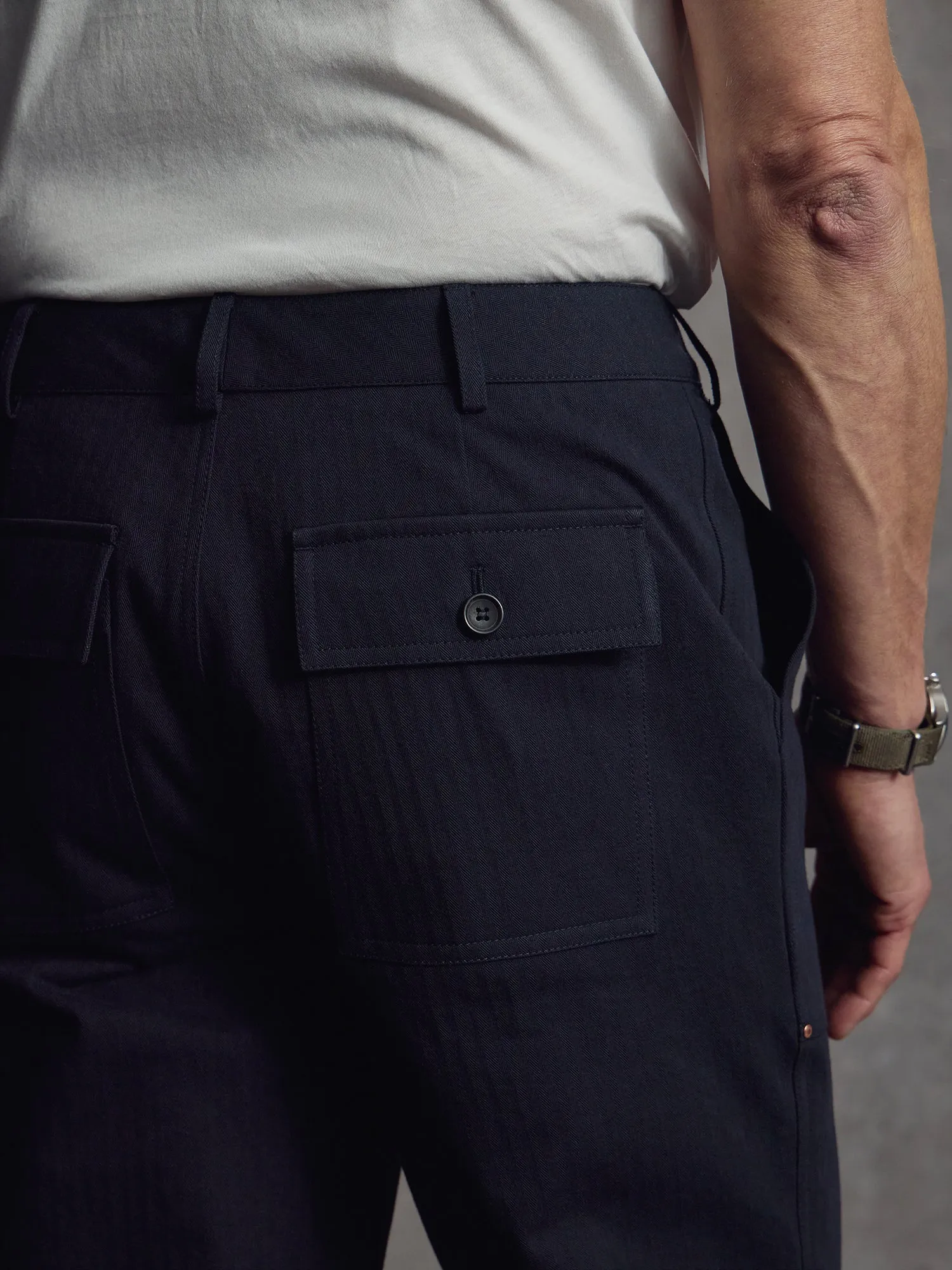 The Overlord Trouser - Navy sold by Private White V.C. product image thumbnail 5