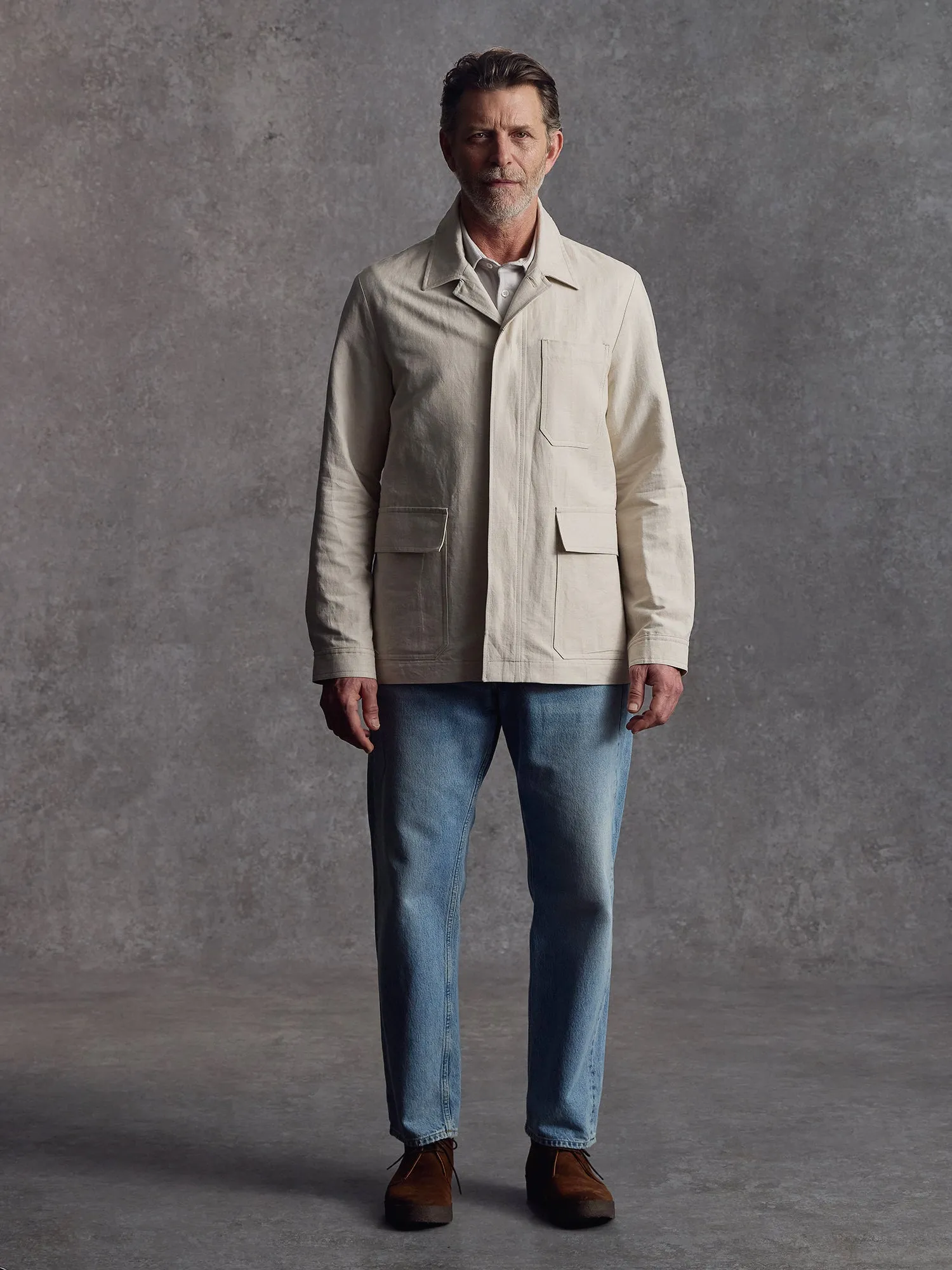 The Marylebone Shacket - Alabaster sold by Private White V.C.