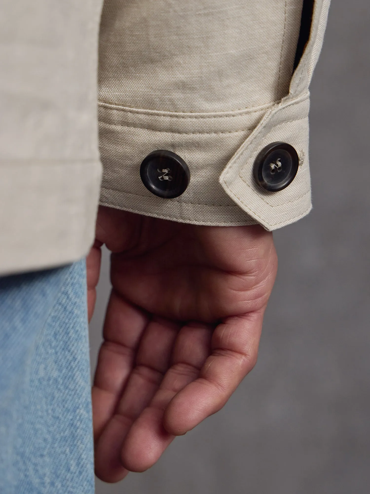 The Marylebone Shacket - Alabaster sold by Private White V.C. product image thumbnail 3