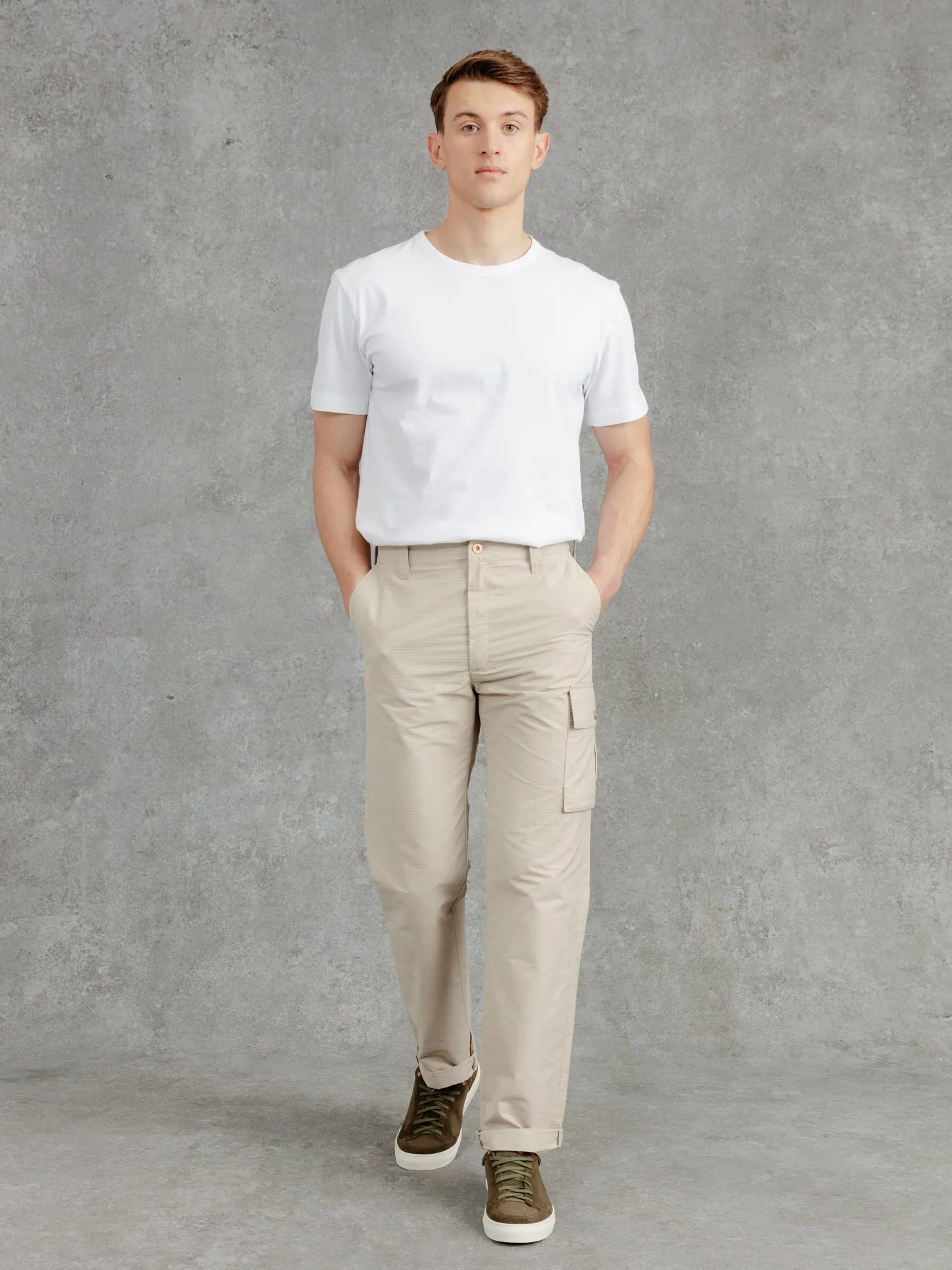 The Fitzrovia Cargo Trousers - Alabaster sold by Private White V.C. product image thumbnail 5